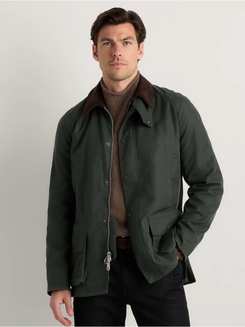 Quince Organic Cotton Waxed Barn Jacket in Forest Green Size XXL. 378